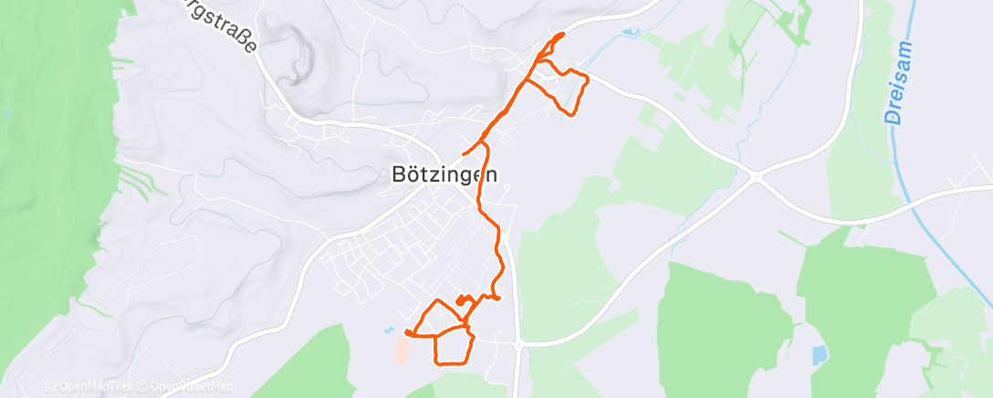 Map of the activity, Caminhada vespertina