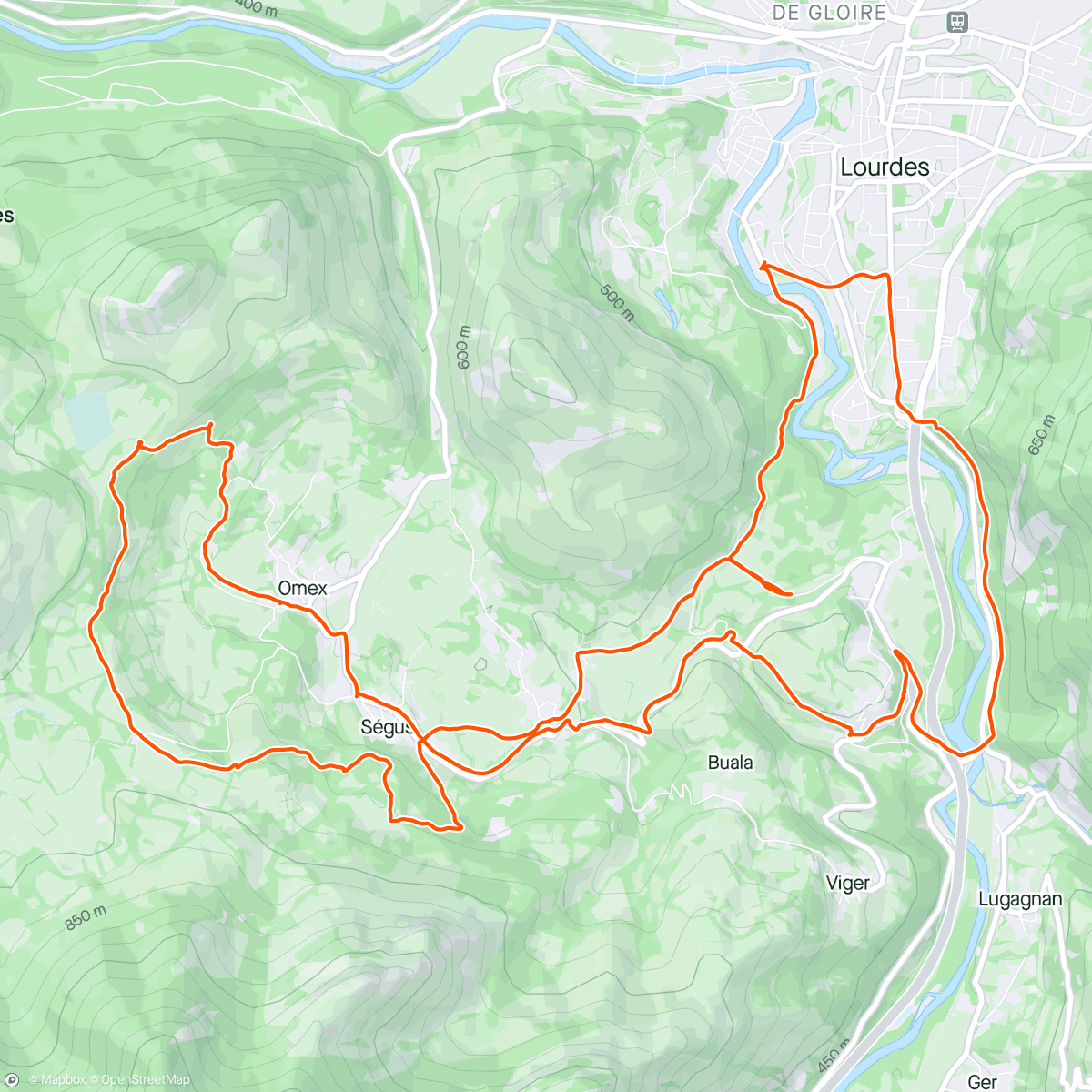 Mappa dell'attività Vallée de Basturguère - Circuit 13