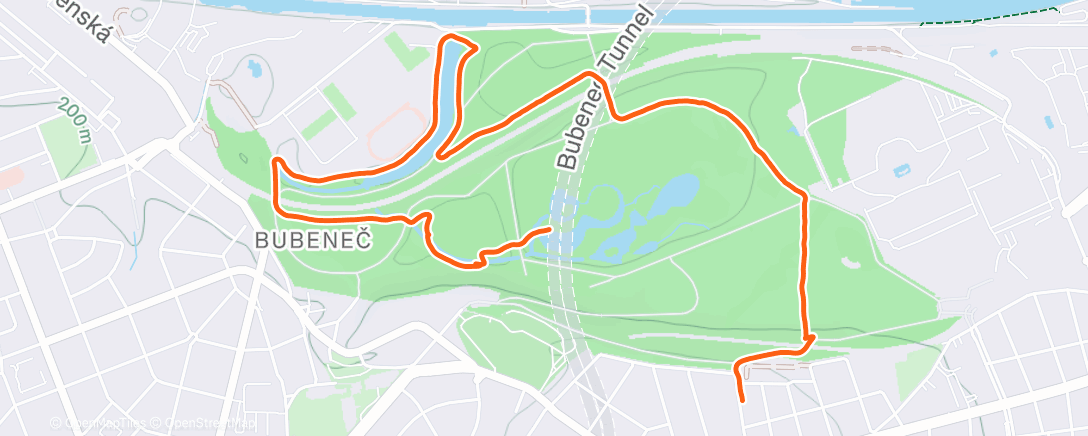 Map of the activity, Morning Run