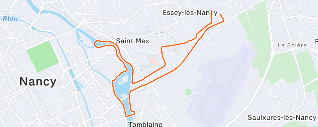 Карта физической активности (Course à pied dans l'après-midi)