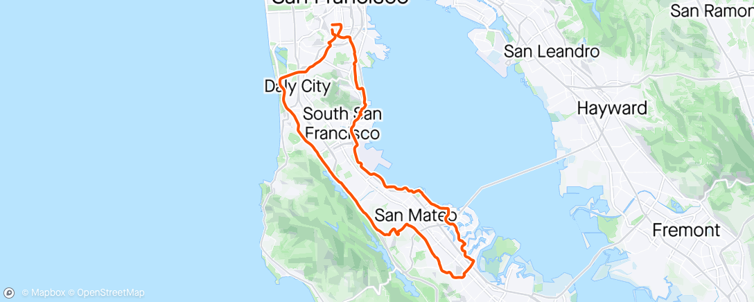 Map of the activity, SF2SF Bike to Work Day