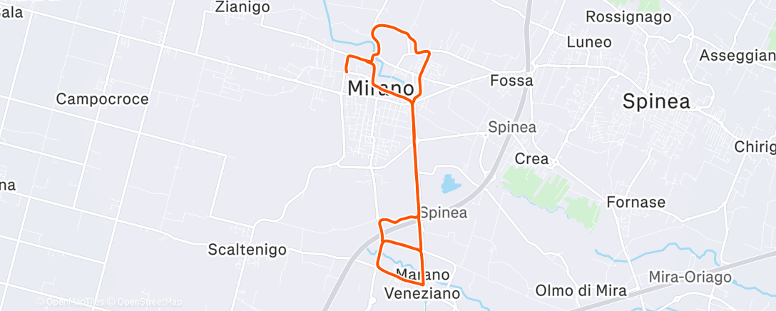 Map of the activity, Corsa dell'ora di pranzo