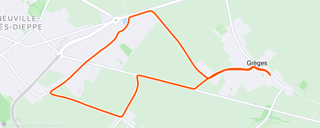 Map of the activity, Course à pied en soirée