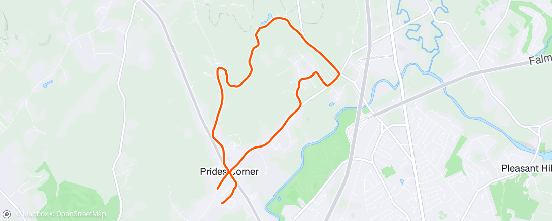 Map of the activity, Afternoon Run