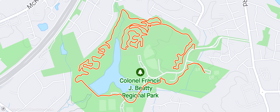 Map of the activity, Beatty ride cut short