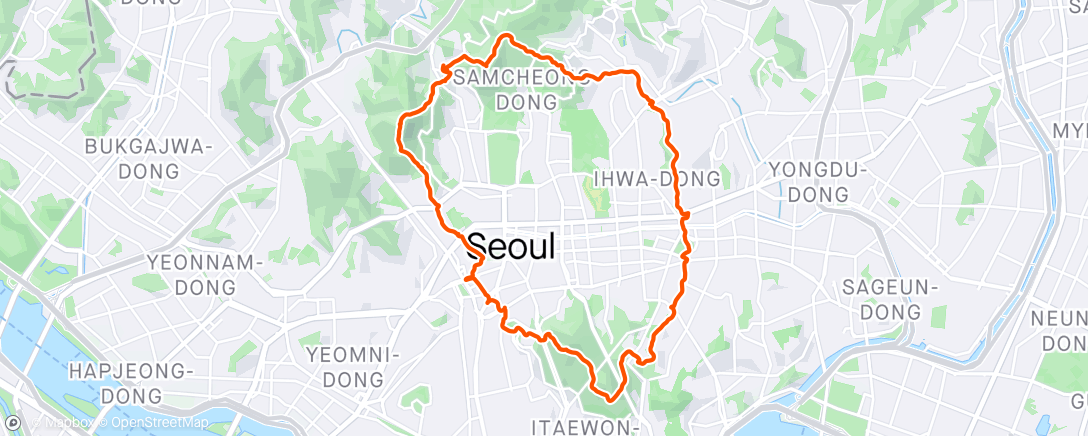 Map of the activity, Morning Trail Run 24050 한양도성