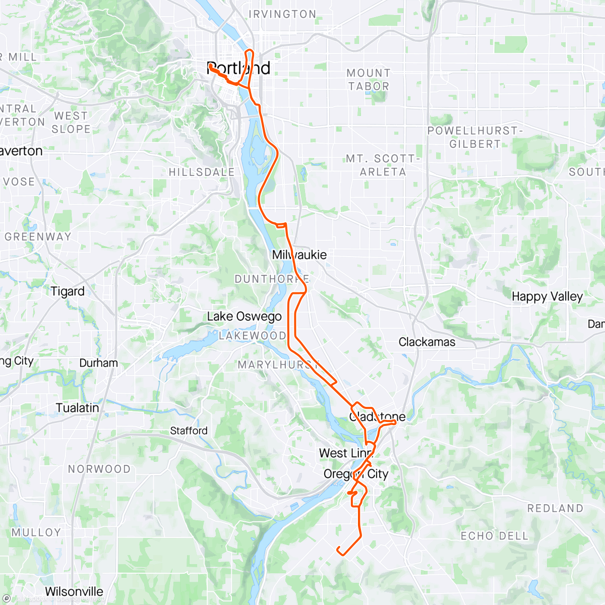 Map of the activity, Perfect weather for a long after work ride