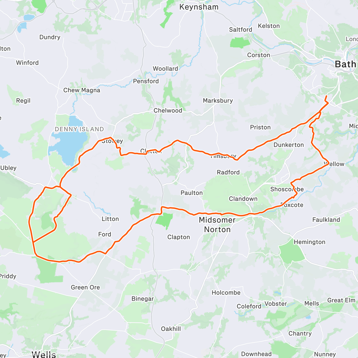 Map of the activity, Lunch Ride