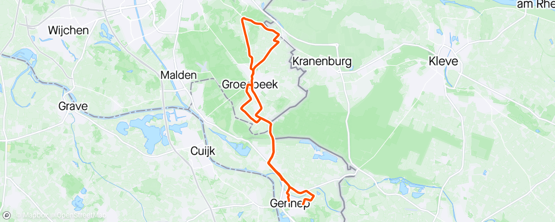 Map of the activity, Beetje heuvelen in Groesbeek