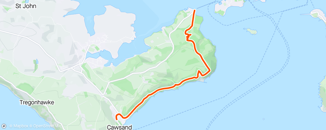 Map of the activity, Cawsand walk with the girls and Billy
