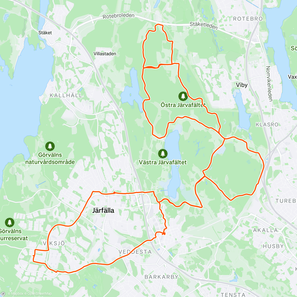 Map of the activity, EBG 7.0 morgon