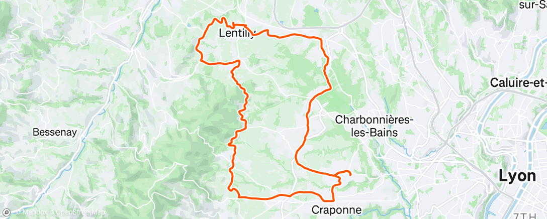 Map of the activity, Sortie vélo le matin