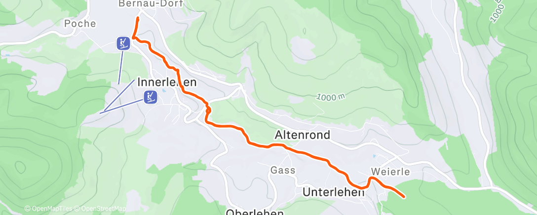 Map of the activity, Afternoon Trail Run