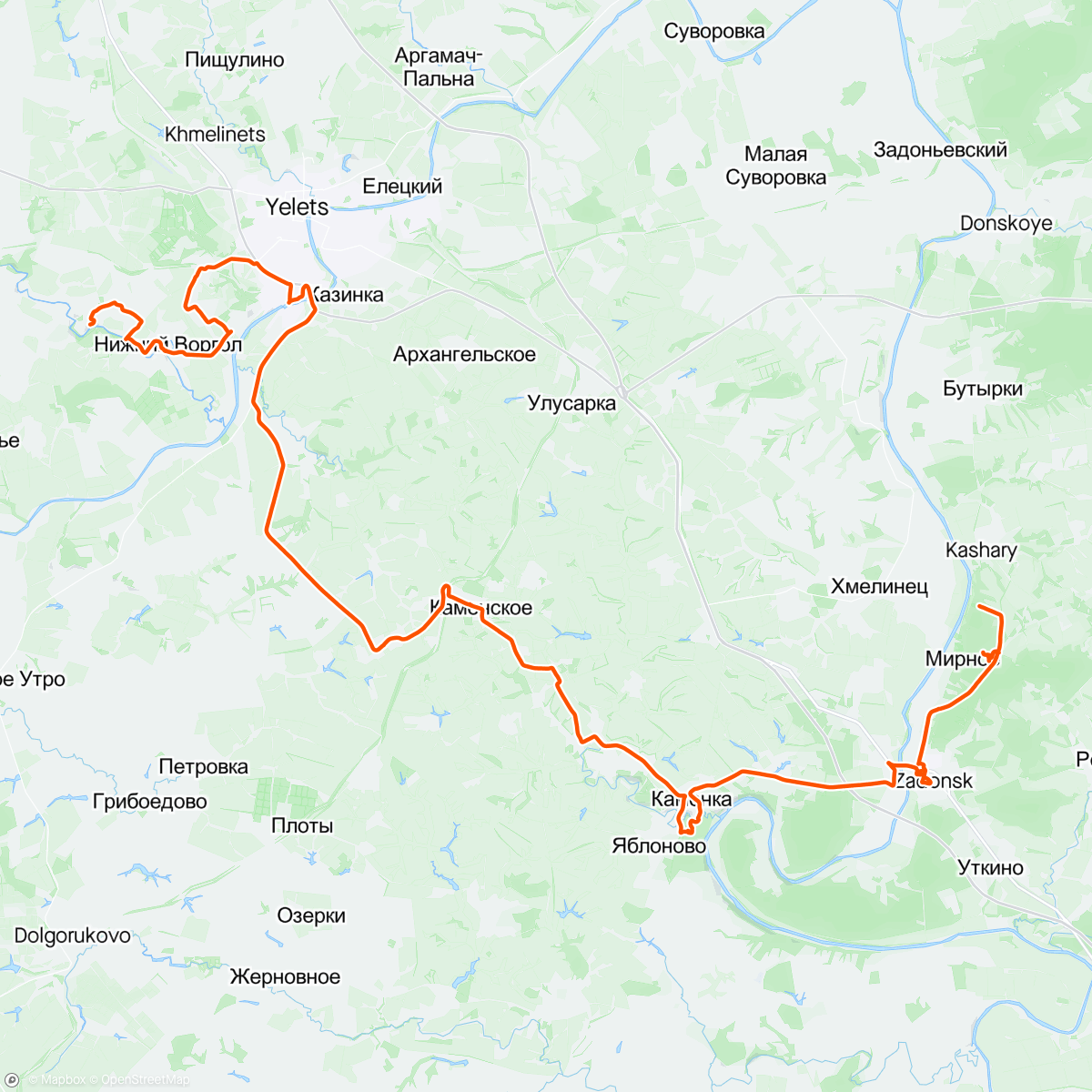 活动地图，На Кудыкину гору через липецкие очистные и Задонск