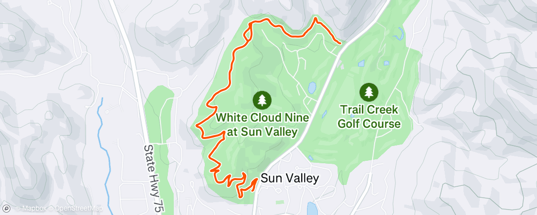 Map of the activity, Lunch Trail Run