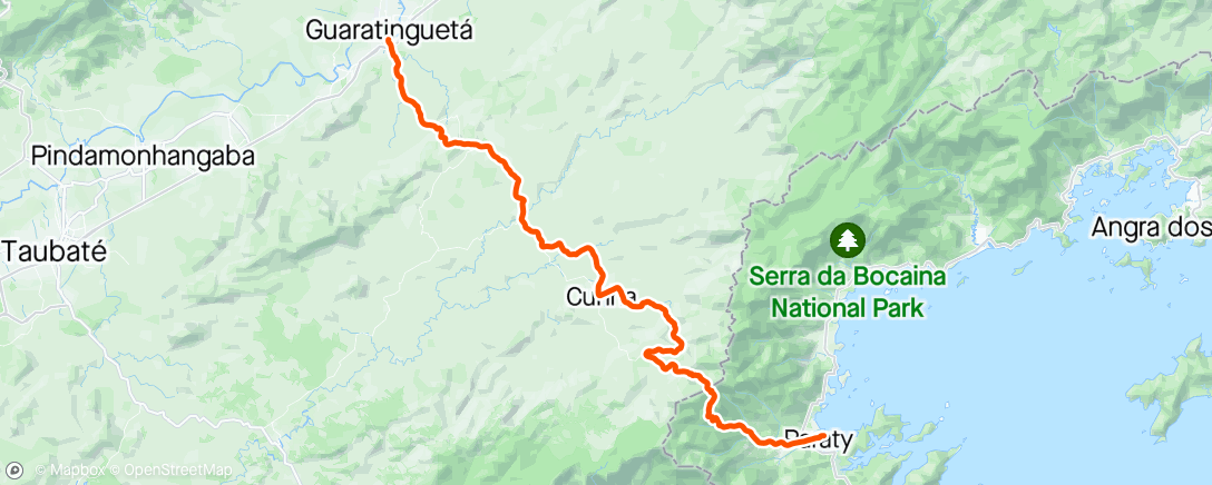 Map of the activity, 7° Dia Estrada Real Guaratinguetá a Paraty