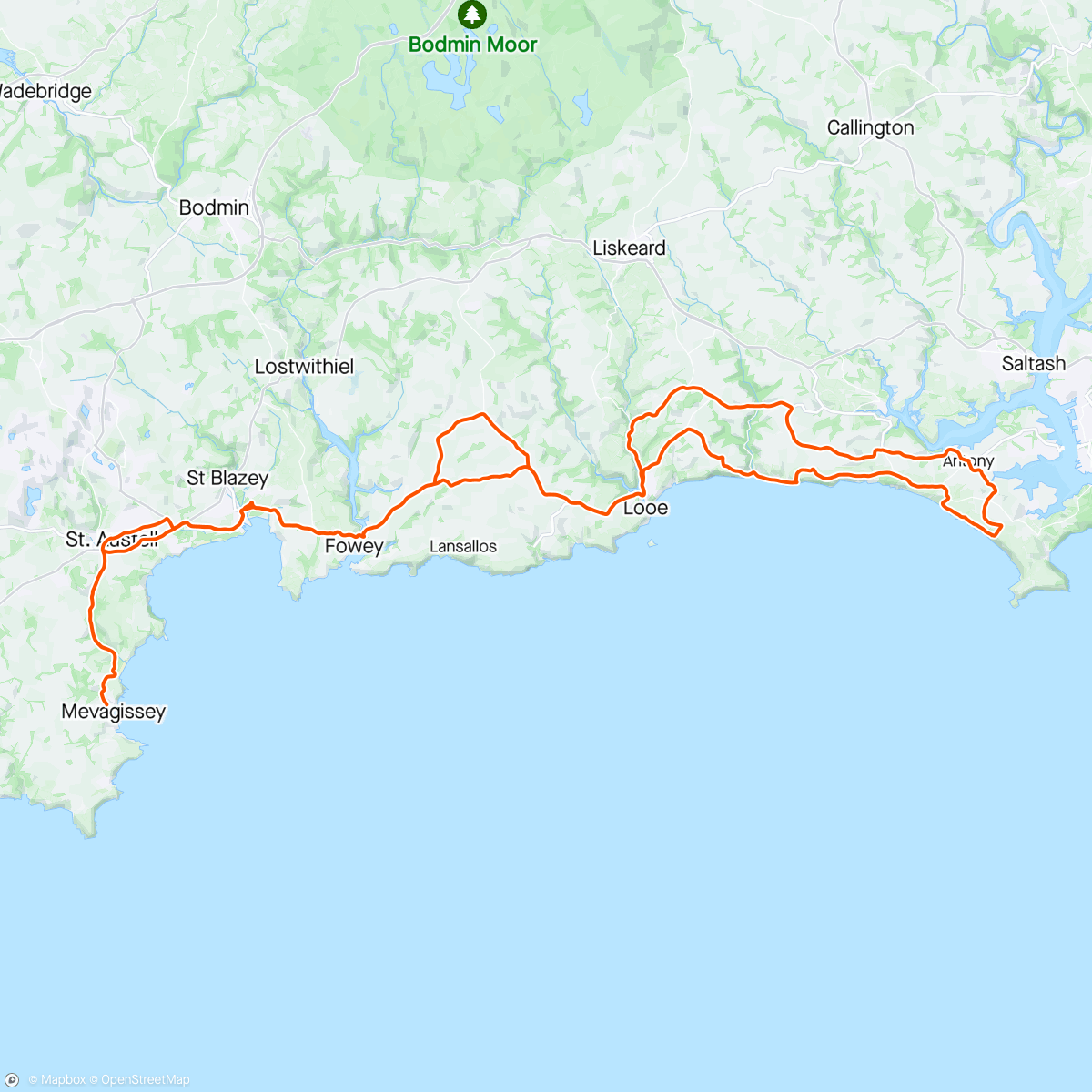 Map of the activity, Eventful Club Ride