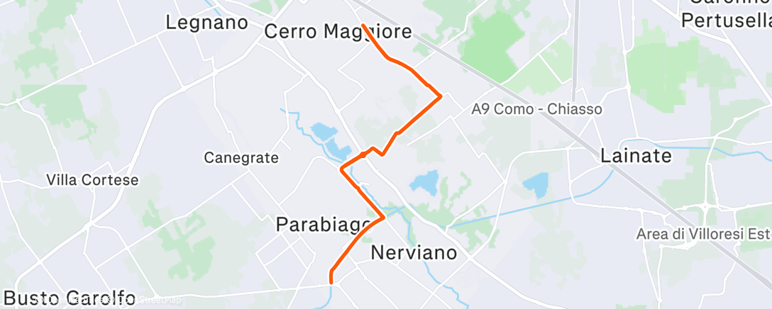 Map of the activity, Corsa pomeridiana