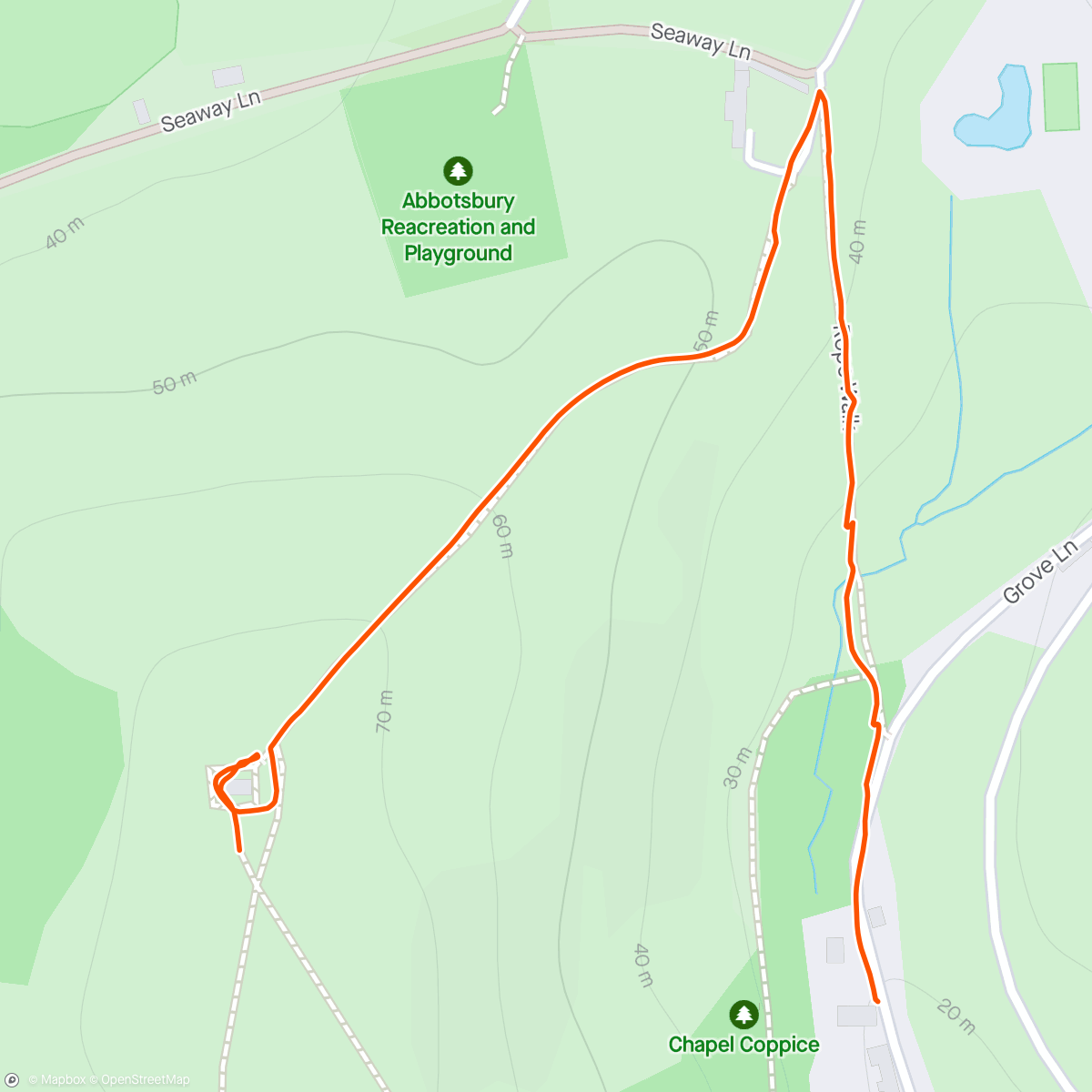 Карта физической активности (Afternoon Hike to St Catherine’s chapel, Abbotsbury)