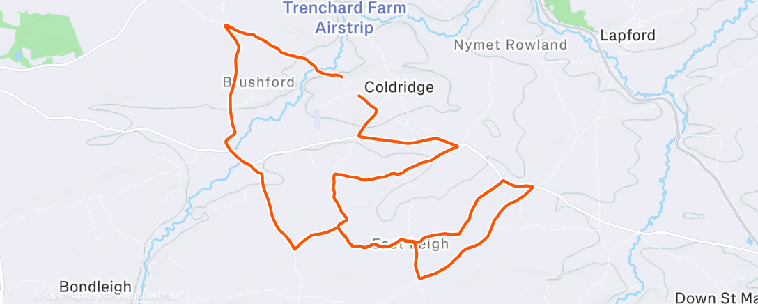 Map of the activity, Lunch Ride