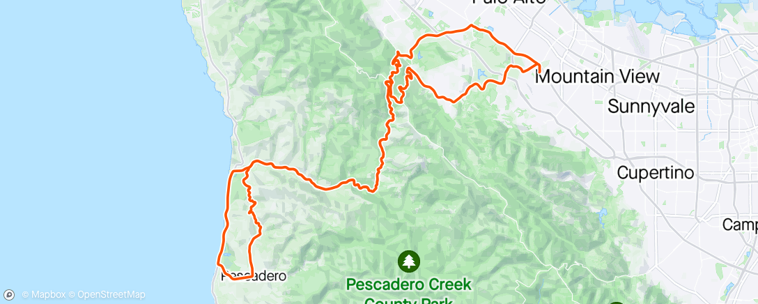 Map of the activity, Pescadero with Storrs
