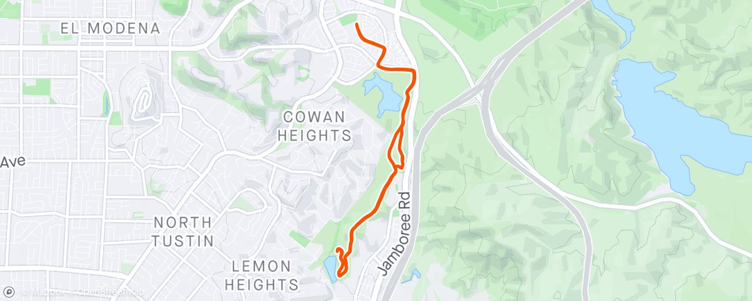 Map of the activity, Evening Run w RoughFit Hills