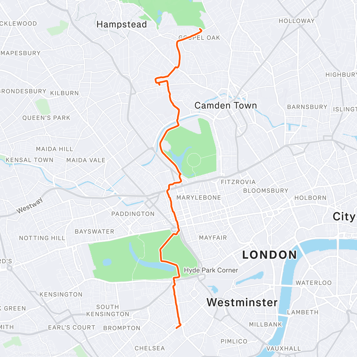 Map of the activity, Camino Ultra x Klättermusen x Nebo x TENZING night