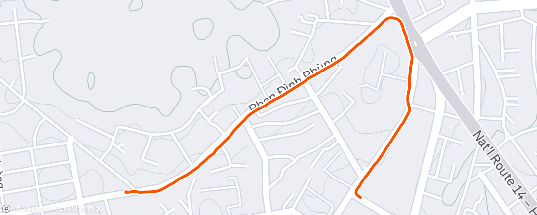 Map of the activity, Afternoon Run