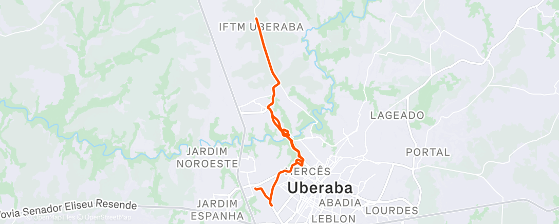 Map of the activity, Friday Light Ride