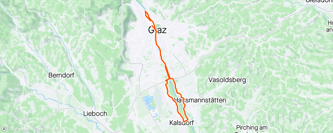 Map of the activity, Graz - Kalsdorf - Graz