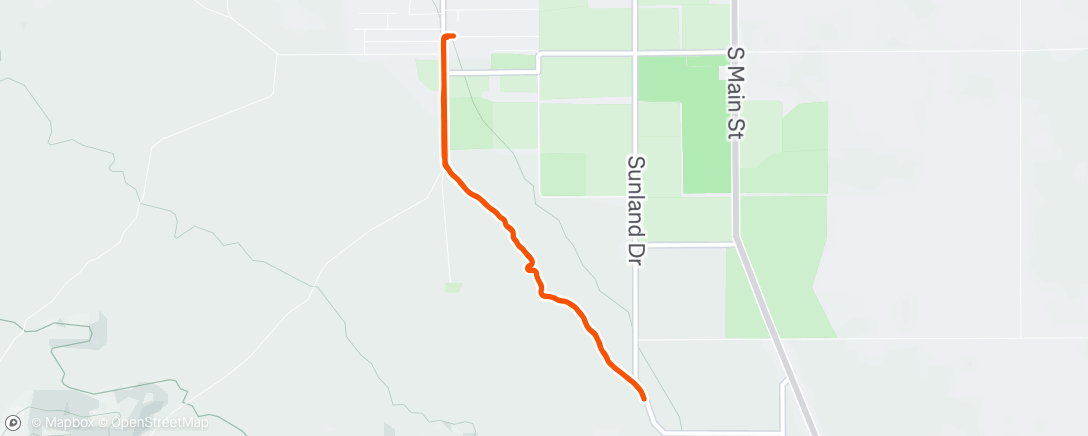 Map of the activity, Late afternoon jog in the wind