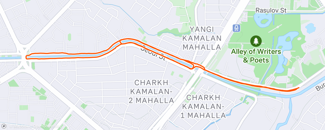 Map of the activity, Evening Run