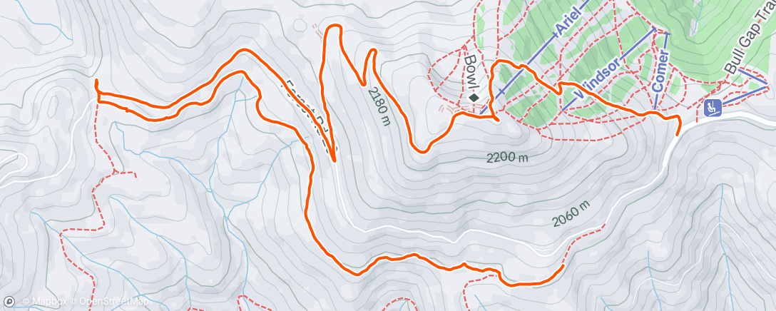Map of the activity, Afternoon Hike
