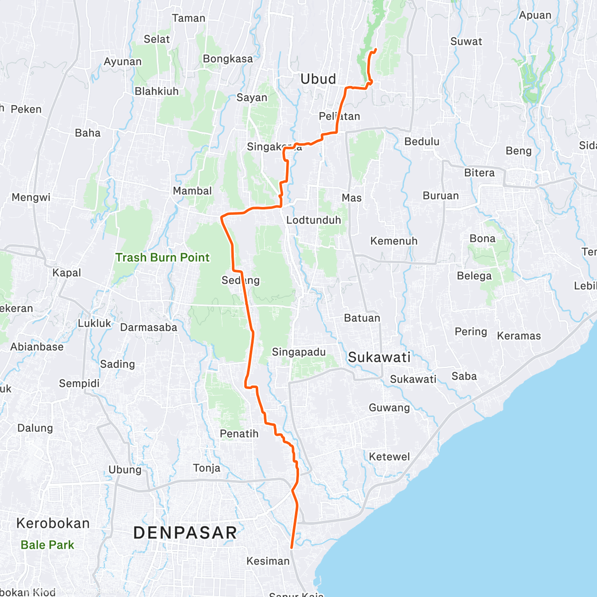 Карта физической активности (Nieuwjaarsritje naar Ubud 💥)