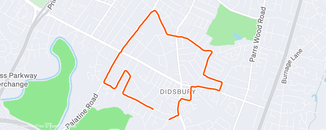 Map of the activity, Evening Run