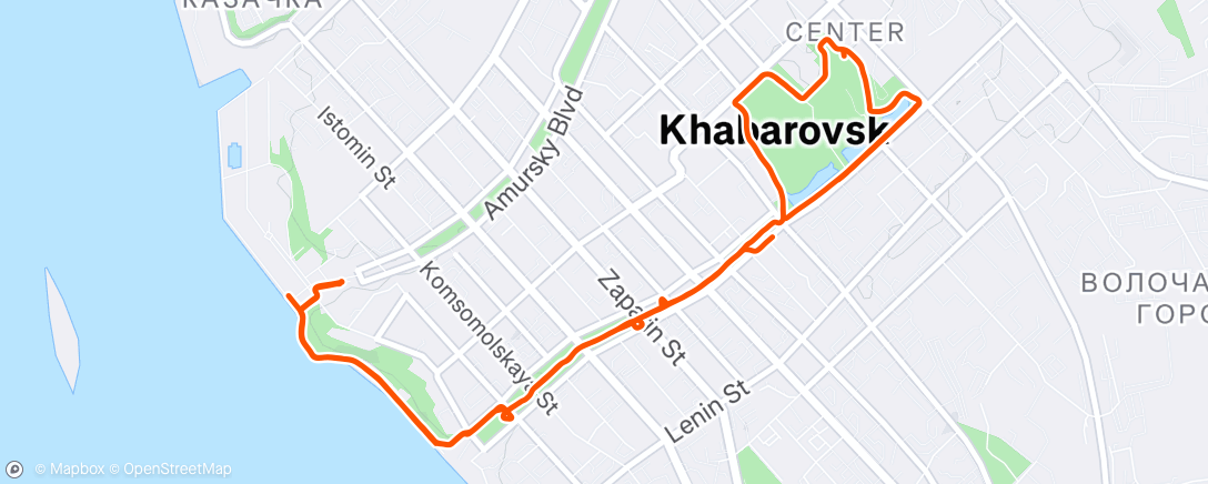 Map of the activity, Утренний забег