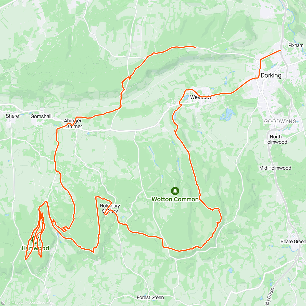 Mapa de la actividad, Surrey Hills MTB