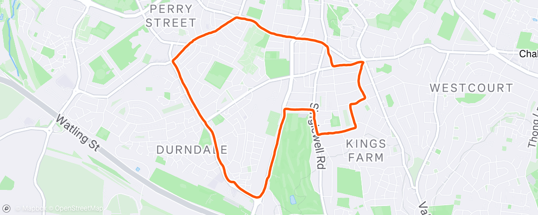 Map of the activity, Gentle jog around N'hood