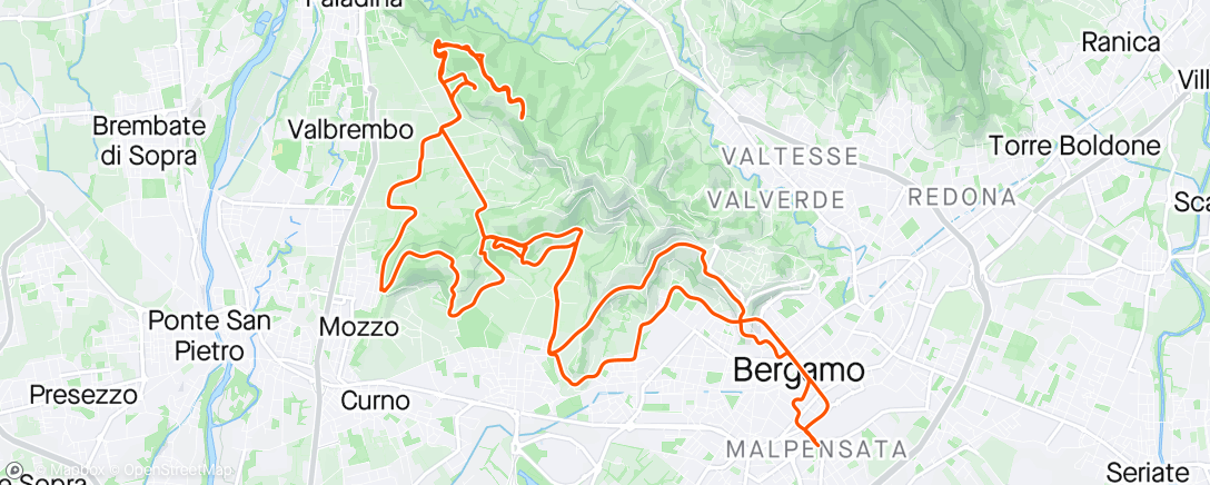 Карта физической активности (Santini MTB Ride)