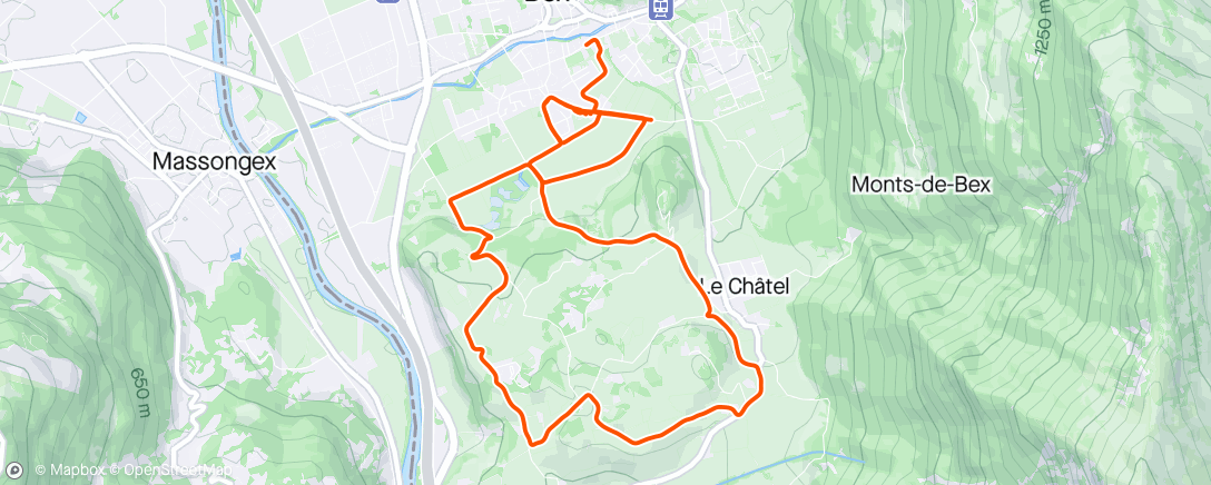 Mapa de la actividad (Tour du Chablais étape 3 à Bex)
