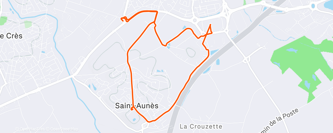 Map of the activity, Sortie vélo dans l'après-midi