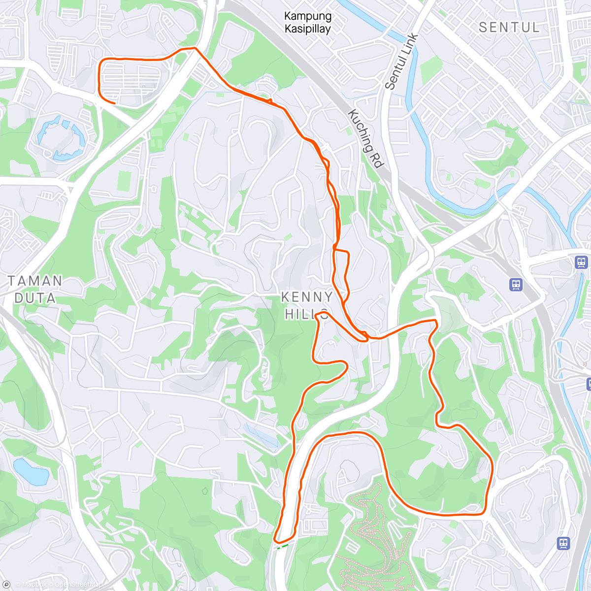 Map of the activity, Bukit Tunku Morning Run