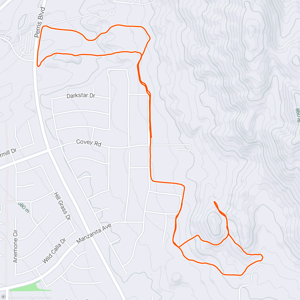 Map of the activity, Evening Mountain Bike Ride