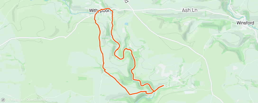 Mapa da atividade, Tarr Steps to Withypool loop