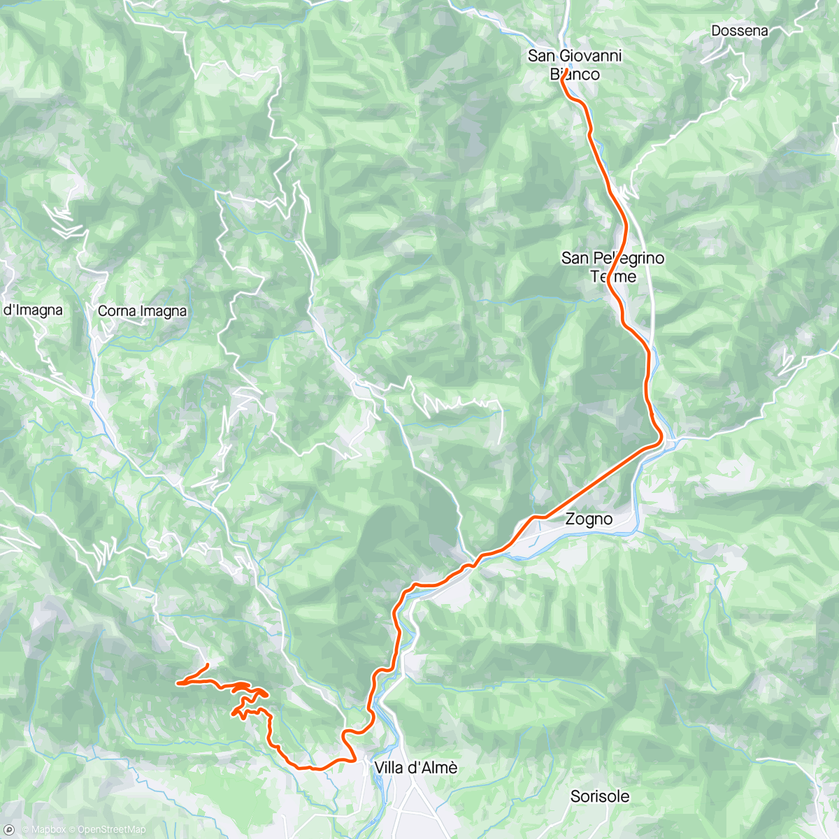 Map of the activity, ROUVY - RV219 Roncola from Val Brembana