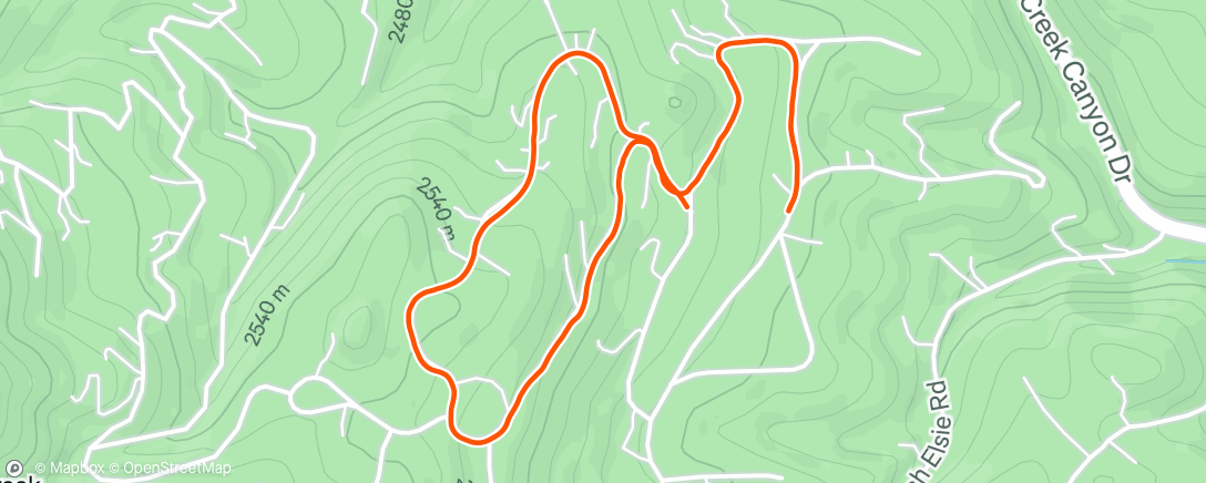 Map of the activity, Evening Run