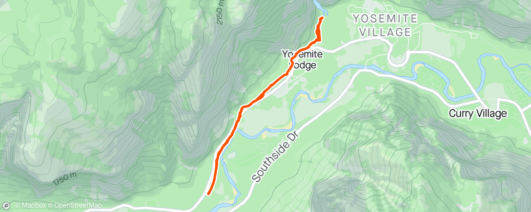 Mapa de la actividad, Yosemite Valley Stroll