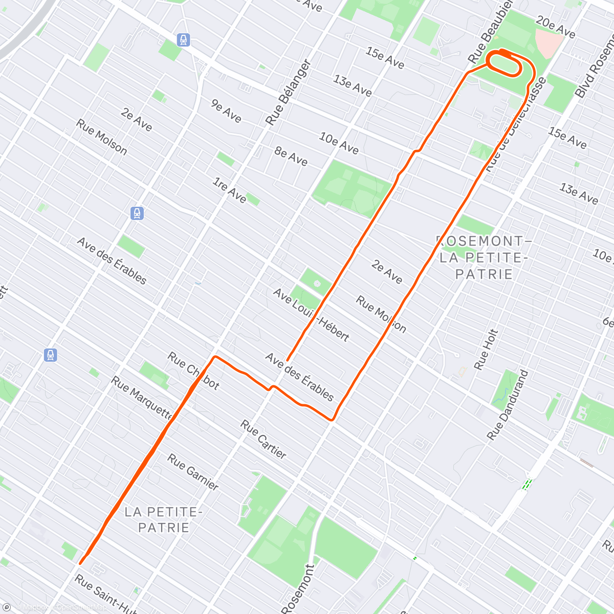 Map of the activity, 4x200 - 8x1000