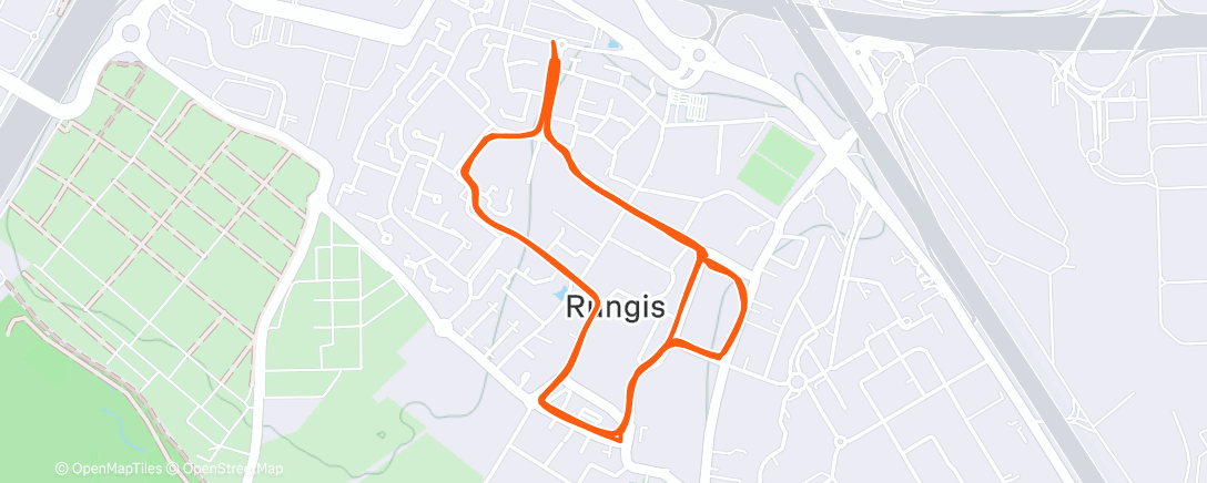 Map of the activity, Course à pied en soirée