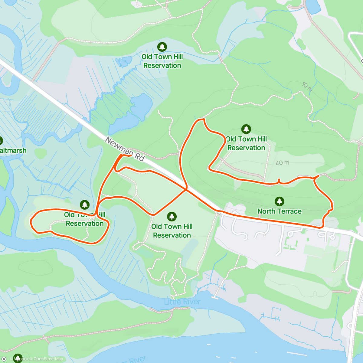 Map of the activity, Old Town Hill Summit